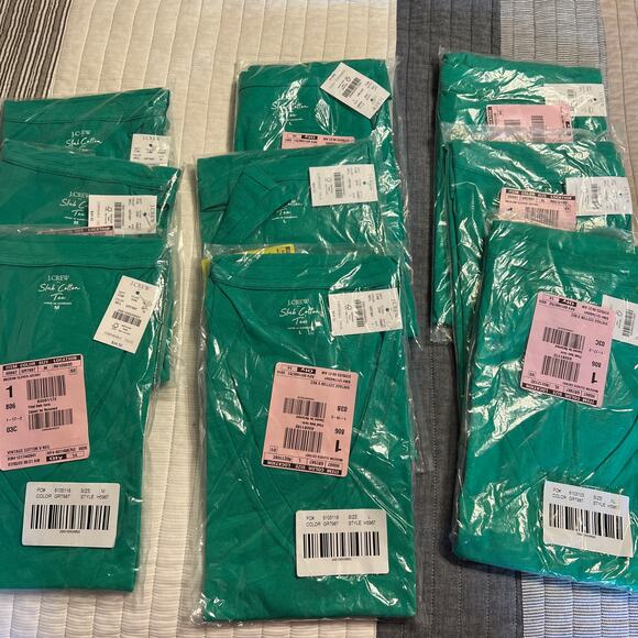 NWT J. Crew Modern Clover Green Vintage Slub Cotton V-Neck Tee - SIZE XL - Picture 9 of 10